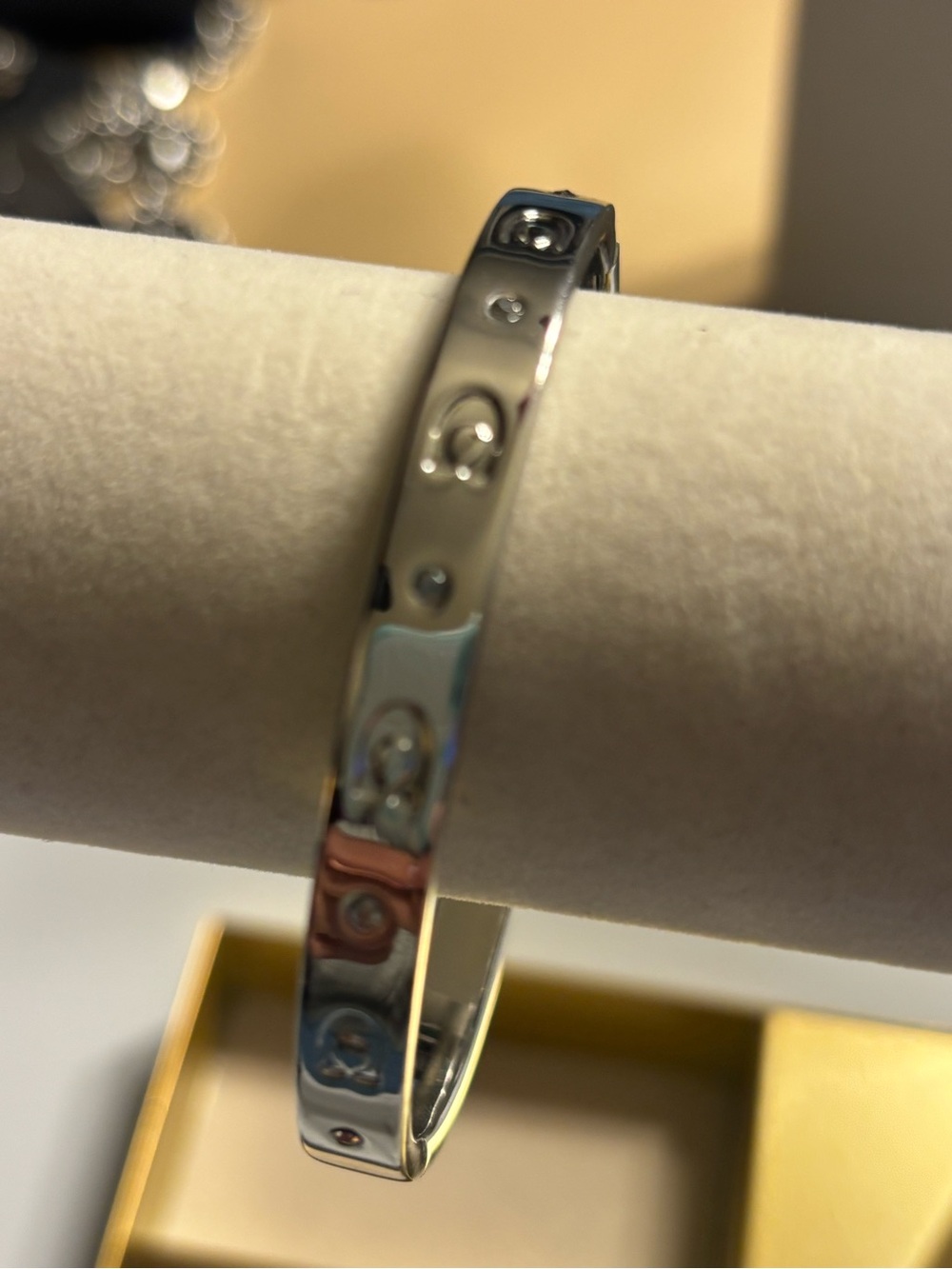 Coach Silver-Tone 3-Piece Necklace, Hoop Earrings & Bangle with Crystal Accents - Picture 5 of 10